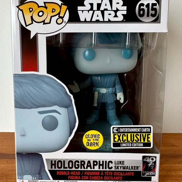 Funko POP #615 Star Wars: Return of the Jedi 40th Hologram Luke Glow in the dark - Picture 12 of 12